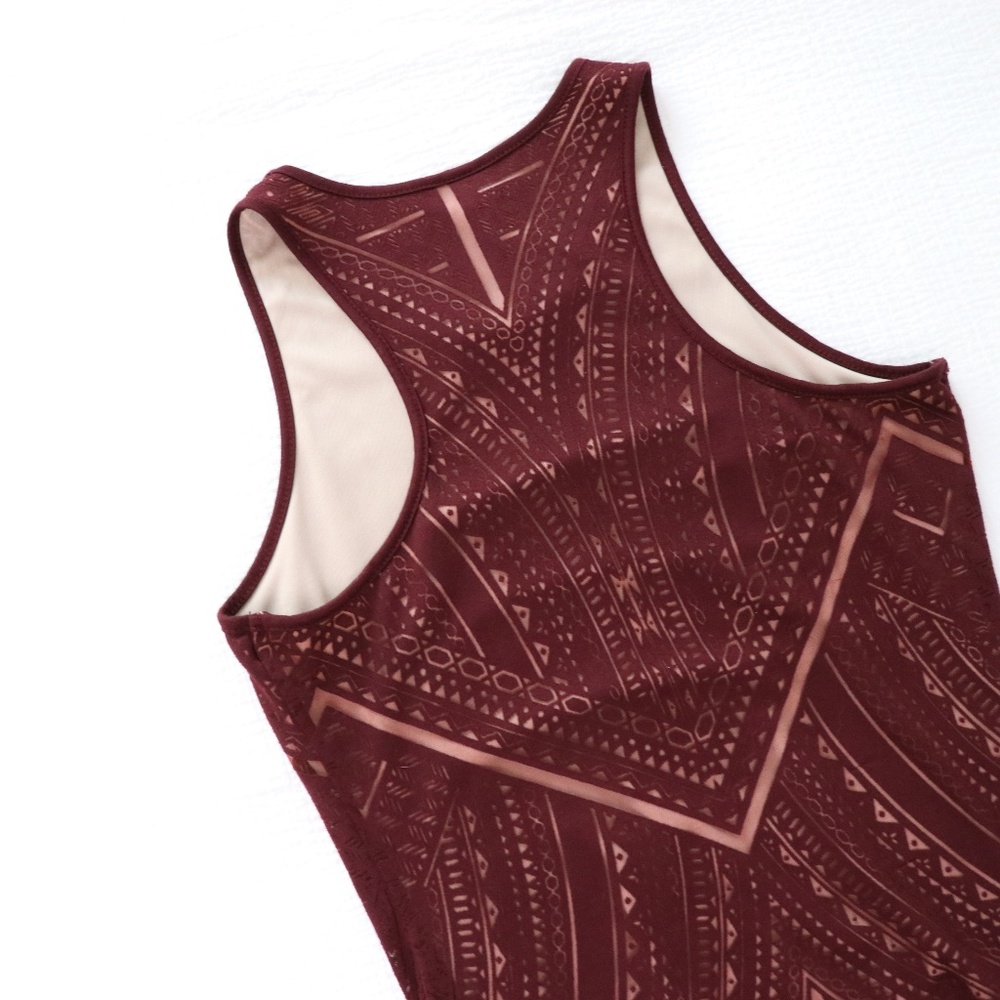NWOT Mossimo Burgundy Tribal Print Dress - Picture 7 of 7